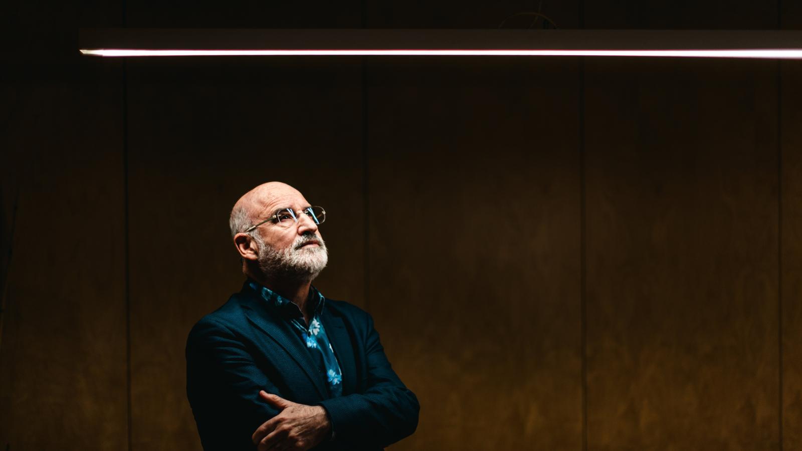 Fernando Aramburu (San Sebastián, 1959), en el Hotel de las Letras de la Gran Vía madrileña