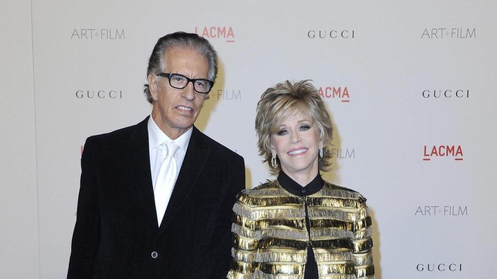 Richard Perry junto a la actriz Jane Fonda, quien fuera su mujer