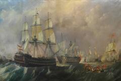 El Infante don Pelayo acude al rescate del Santísima Trinidad en la batalla del Cabo de San Vicente del 14 de febrero de 1797.