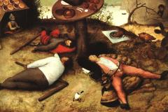 «La Cucaña», retratada según la imaginación desbordante del pintor Pieter Brueghel el Viejo