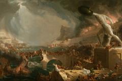 El pintor Thomas Cole interpretó la caída de Roma en este conocido cuadro llamado «El curso del Imperio: destrucción»