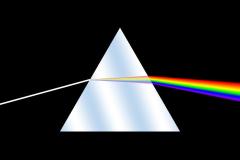 Imagen que representa el fenómeno de dispersión de la luz, en el que se basó Storm Thorgerson, de Hipgnosis, para idear la portada de 'The Dark Side of the Moon', de Pink Floyd