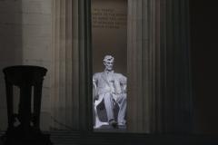 Estatua del presidente Abraham Lincoln en el Memorial homónimo en Washington