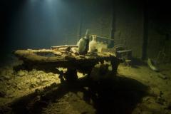 Restos de un buque de carga japonés hundido en 1944 en la laguna Truk (islas Chuuk)