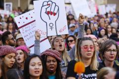 Una marcha feminista en Los Ángeles, en enero de 2019