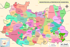 Mapa de los términos municipales de la provincia de Ciudad Real