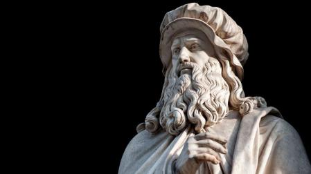 Estatua de Leonardo da Vinci, uno de los pintores más famosos de la historia