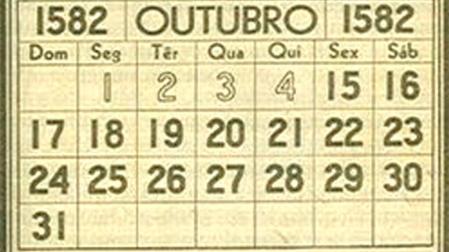 Para cuadrar el cambio del calendario juliano al gregoriano, en 1582 se pasó del 4 al 15 de octubre en una noche