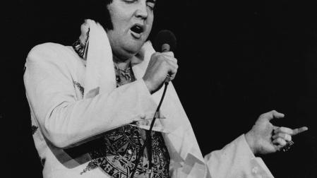 Elvis Presley en Providence, el 23 de marzo de 1977, tres meses antes de su muerte.