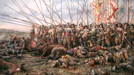 "Rocroi, el último Tercio" obra del pintor de batallas, Augusto Ferrer-Dalmau