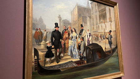 La familia Tolstoy en Venecia (1855) Giulio Carlini, Venecia, 1826-1887
Uno de los cuadros del Museo Hermitage de San Petesburgo en préstamo para la muestra Grand Tour de la Gallería d'Italia en Milán