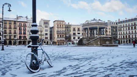 Nevada en Pamplona este 2 de abril