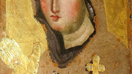 Este icono del siglo VII representa a María como Madre e intermediaria de los hombres