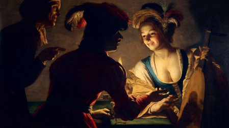 «La alcahueta», lienzo de Gerard van Honthorst de 1625, que retrata la prostitución