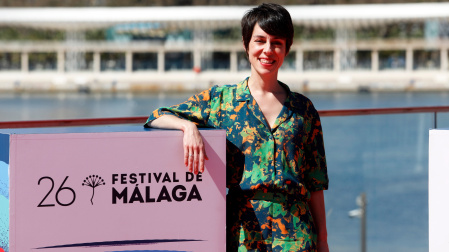 Urresola, durante la presentación de la película en Málaga