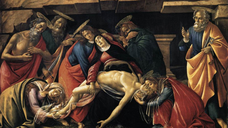 "Lamentación ante Cristo muerto", obra de Botticelli