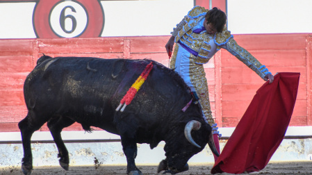 Adrián de Torres, en un natural en Las Ventas