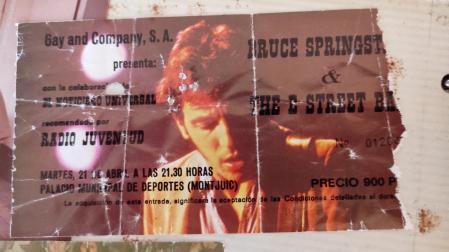 La entrada original de la primera vez que Springsteen tocó en España