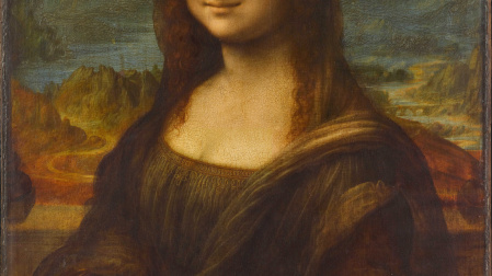 La famosa Mona Lisa, con el puente a la derecha de la imagen, junto a su rostro