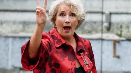 Emma Thompson tras su llegada a la coronación