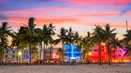 Miami Beach, Florida, EE.UU. en Ocean Drive.