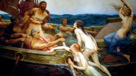 «Ulises y las sirenas», cuadro de Herbert James Draper que ilustra el mito