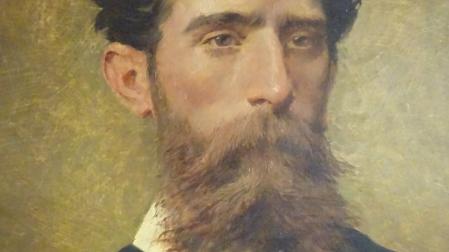 Tomás Bretón en un retrato al óleo realizado por Luis Taberner, 1879