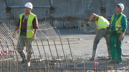 Trabajadores en obra