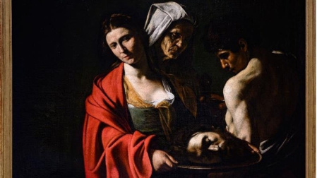 Salomé con la cabeza del Bautista, Michelangelo Merisi Da Caravaggio (hacia 1607) 