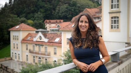 María Oruña, ayer en el Balneario de Puente Viesgo, en Cantabria