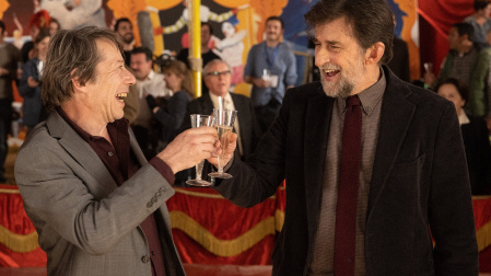 Moretti (dcha.) y Mathieu Amalric en "El sol del futuro"