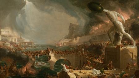 El pintor Thomas Cole representó la destrucción de Roma en este cuadro de 1836