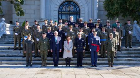 Acto de entrega de condecoraciones ucranianas ‘Cruz de Mérito’ y ‘Distinción de honor por la asistencia al Ejército’, en la Academia de Infantería de Toledo. Toledo, Castilla - La Mancha, España. 11 de enero de 2024