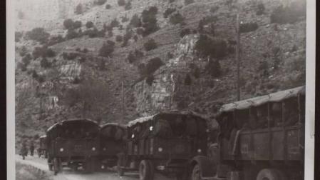 Caravana de camiones franquistas en el Alto Tajo 