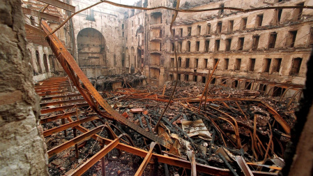 El Teatro del Liceo tras el incendio de 1994