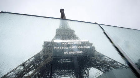 Workers strike at Paris' Eiffel Tower