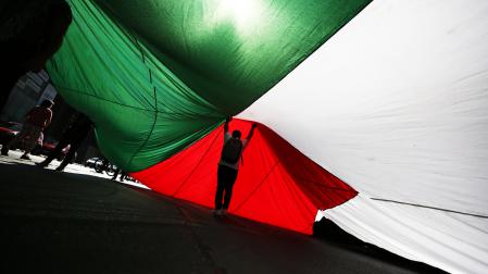 Ciudadanos marchan en solidaridad con Palestina en Santiago, Chile