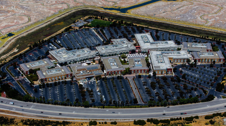 Vista aérea de la sede de Meta Platforms en Menlo Park, California (Estados Unidos)