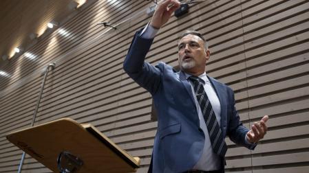 José Luis Basso, director del Coro Titular del Teatro Real, durante un encuentro con los medios