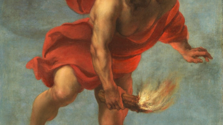 Detalle de "Prometeo trayendo el fuego", de Jan Cossiers (1636-1638)