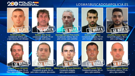 Estos son los diez fugitivos más buscados por la Policía Nacional en España