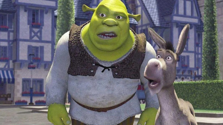 Escena de la primera película de "Shrek"