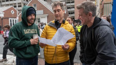 Casey Affleck, Doug Liman y Matt Damon en "Los instigadores"