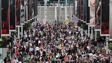 Taylor Swift fans gather at Wembley Stadium in London