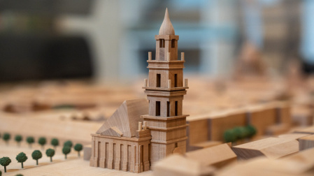 Maqueta de la restauración de la Iglesia de la Guarnición, en Postdam