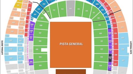 Plano de las entradas del concierto de Iron Maiden en el estadio Metropolitano de Madrid