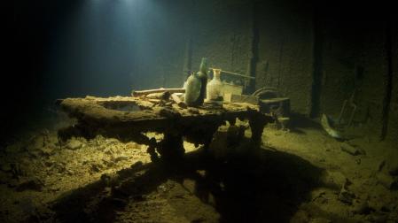 Restos de un buque de carga japonés hundido en 1944 en la laguna Truk (islas Chuuk)