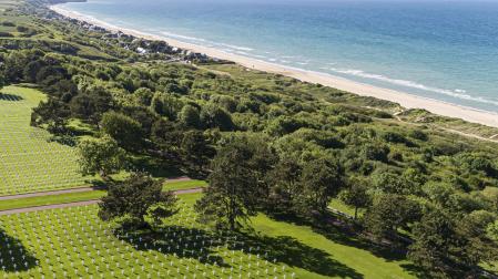 Imagen del Cementerio Americano de Colleville-sur-Mer, junto a la playa de Omaha