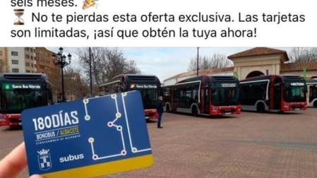 Bulo sobre un bono del autobús urbano de AlbaceteREMITIDA / HANDOUT por AYUNTAMIENTOFotografía remitida a medios de comunicación exclusivamente para ilustrar la noticia a la que hace referencia la imagen, y citando la procedencia de la imagen en la firma14/11/2024