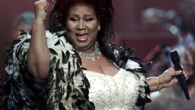 Durante el espectáculo "VH1 Divas 2001: The One and Only Aretha Franklin"